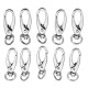 10Pcs 37.5mm Silver Zinc Alloy Oval Swivel Spring Snap Hook Trigger Clip with 8.5mm Round Ring