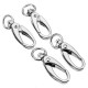 10Pcs 37.5mm Silver Zinc Alloy Oval Swivel Spring Snap Hook Trigger Clip with 8.5mm Round Ring