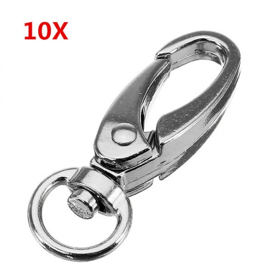 10Pcs 37.5mm Silver Zinc Alloy Oval Swivel Spring Snap Hook Trigger Clip with 8.5mm Round Ring 10Pcs 37.5mm Silver Zinc Alloy Oval Swivel Spring Snap Hook Trigger Clip with 8.5mm Round Ring