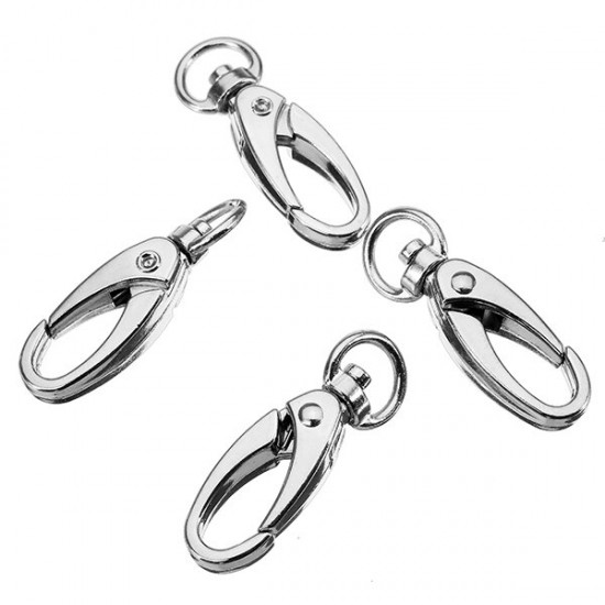 10Pcs 37.5mm Silver Zinc Alloy Oval Swivel Spring Snap Hook Trigger Clip with 8.5mm Round Ring