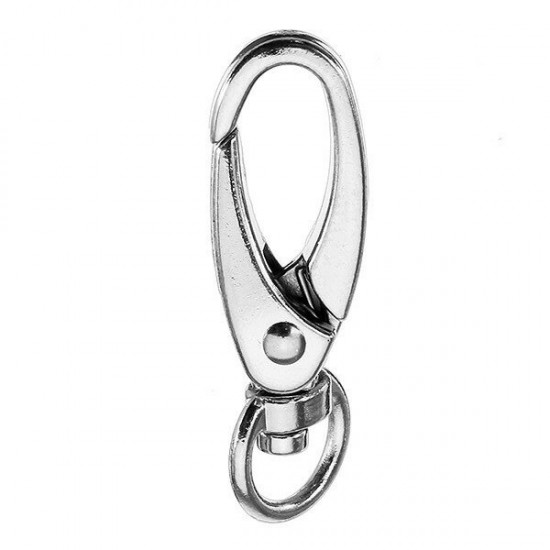 10Pcs 37.5mm Silver Zinc Alloy Oval Swivel Spring Snap Hook Trigger Clip with 8.5mm Round Ring