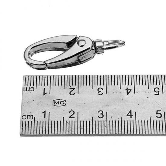 10Pcs 37.5mm Silver Zinc Alloy Oval Swivel Spring Snap Hook Trigger Clip with 8.5mm Round Ring