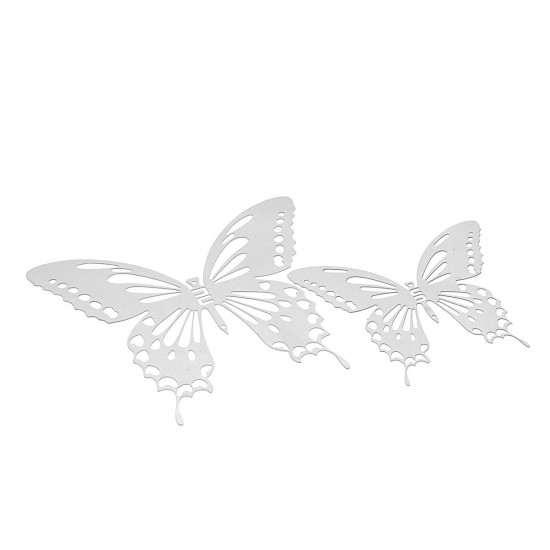 10Pcs 3D Stainless Butterfly Wall Stickers Silver Mirror Decals Mural Home Decorations