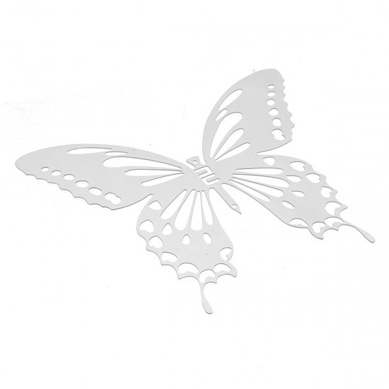 10Pcs 3D Stainless Butterfly Wall Stickers Silver Mirror Decals Mural Home Decorations