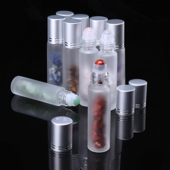 10Pcs Frosted Glass Crystals Essential Oil Gemstone Roller Ball Chip Inside Bottle 10ml 10Pcs Frosted Glass Crystals Essential Oil Gemstone Roller Ball Chip Inside Bottle 10ml