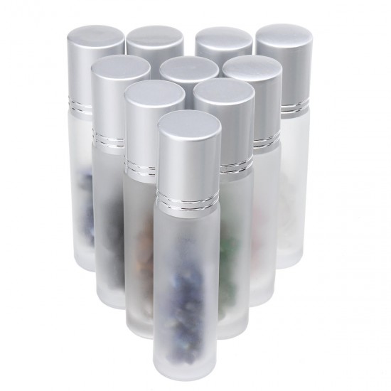 10Pcs Frosted Glass Crystals Essential Oil Gemstone Roller Ball Chip Inside Bottle 10ml 10Pcs Frosted Glass Crystals Essential Oil Gemstone Roller Ball Chip Inside Bottle 10ml