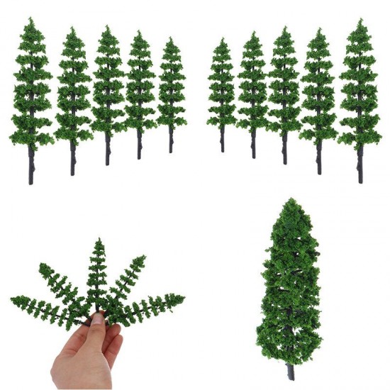 10Pcs Miniature Pine Trees Model Train Garden Park Wargame Scenery Layout Diorama Decorations