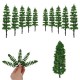 10Pcs Miniature Pine Trees Model Train Garden Park Wargame Scenery Layout Diorama Decorations