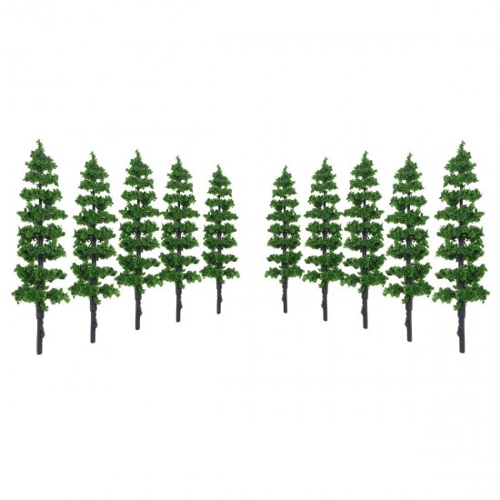 10Pcs Miniature Pine Trees Model Train Garden Park Wargame Scenery Layout Diorama Decorations