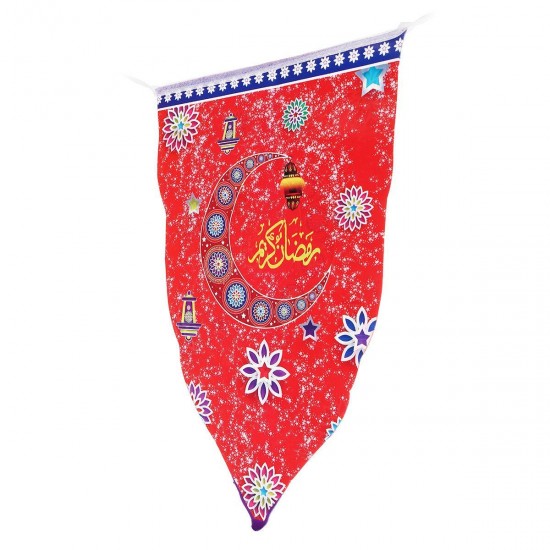 10Pcs Ramadan Flag Islamic Bunting Flags Eid Mubarak Party Decorations Banner