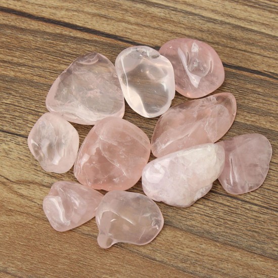 10Pcs Rose Quartz Tumblestones Crystals Stone Polished Healing Specimen Decorations