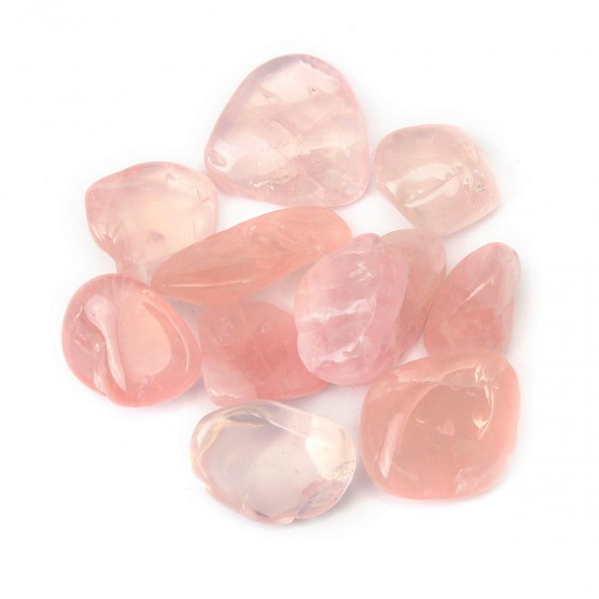 10Pcs Rose Quartz Tumblestones Crystals Stone Polished Healing Specimen Decorations