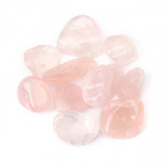 10Pcs Rose Quartz Tumblestones Crystals Stone Polished Healing Specimen Decorations