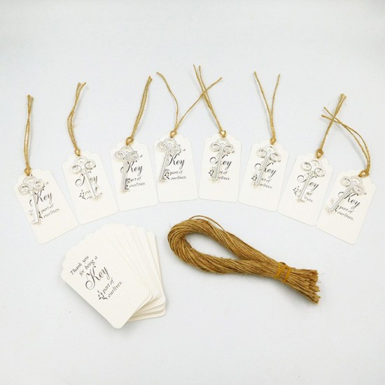 10Pcs Skeleton Key Bottle Opener With Lable Card Birthday Party Wedding Favors Gift