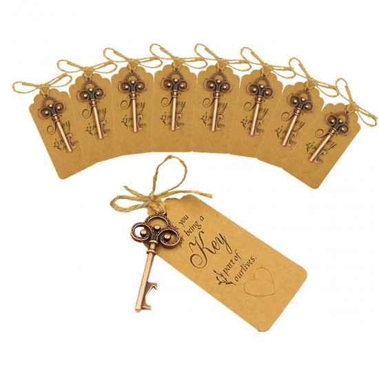 10Pcs Skeleton Key Bottle Opener With Lable Card Birthday Party Wedding Favors Gift 10Pcs Skeleton Key Bottle Opener With Lable Card Birthday Party Wedding Favors Gift