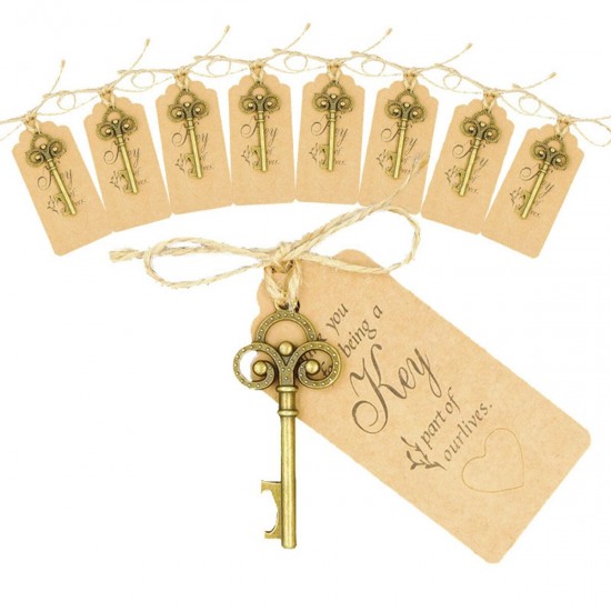 10Pcs Skeleton Key Bottle Opener With Lable Card Birthday Party Wedding Favors Gift 10Pcs Skeleton Key Bottle Opener With Lable Card Birthday Party Wedding Favors Gift