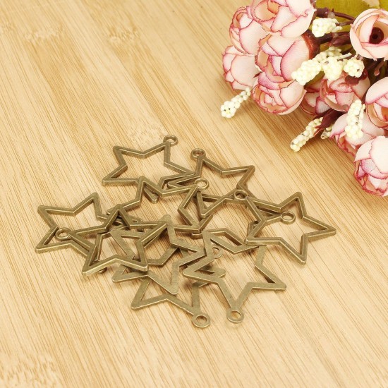 10Pcs Star Metal Frame Open Bezel Setting Blank Pendant for Resin Jewelry Making