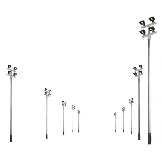 10Pcs/Set 1: 100 Model Railroad Train LED Street Light HO Scale Lamps Post 3 Heads Street Light 10Pcs/Set 1: 100 Model Railroad Train LED Street Light HO Scale Lamps Post 3 Heads Street Light