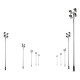 10Pcs/Set 1: 100 Model Railroad Train LED Street Light HO Scale Lamps Post 3 Heads Street Light