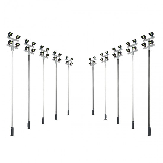 10Pcs/Set 1: 100 Model Railroad Train LED Street Light HO Scale Lamps Post 3 Heads Street Light 10Pcs/Set 1: 100 Model Railroad Train LED Street Light HO Scale Lamps Post 3 Heads Street Light
