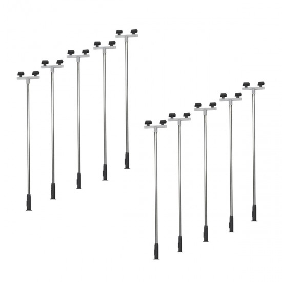 10Pcs/Set 3V Model Railway Train HO Scale Lamps Post 1:100 Street Light Dual Heads 10Pcs/Set 3V Model Railway Train HO Scale Lamps Post 1:100 Street Light Dual Heads