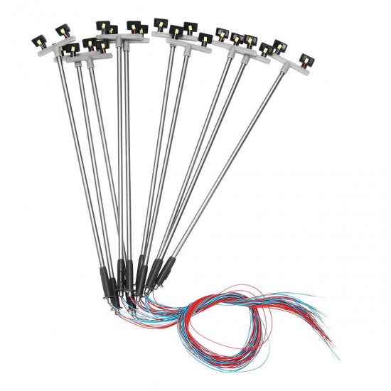 10Pcs/Set 3V Model Railway Train HO Scale Lamps Post 1:100 Street Light Dual Heads 10Pcs/Set 3V Model Railway Train HO Scale Lamps Post 1:100 Street Light Dual Heads