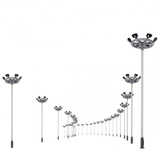 10Pcs/Set 6 LED Lights 1:100 Scale Streets Lamp 3V Lamppost Model Street Light