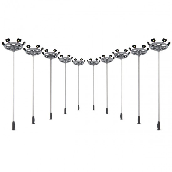 10Pcs/Set 6 LED Lights 1:100 Scale Streets Lamp 3V Lamppost Model Street Light 10Pcs/Set 6 LED Lights 1:100 Scale Streets Lamp 3V Lamppost Model Street Light