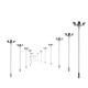 10Pcs/Set HO Scale 1:100 Model Railroad Train LED Street Light Lamps Post 4 Heads Street Light