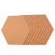 10Pcs/Set Soft Hexagon Board Cork Tiles Wood Sheet Notice Board Wall Bulletin Boards Photo Frame w/ Full Sticky Back for Pictures Photos Notes