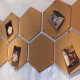 10Pcs/Set Soft Hexagon Board Cork Tiles Wood Sheet Notice Board Wall Bulletin Boards Photo Frame w/ Full Sticky Back for Pictures Photos Notes