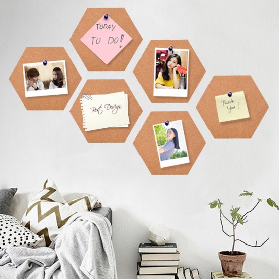 10Pcs/Set Soft Hexagon Board Cork Tiles Wood Sheet Notice Board Wall Bulletin Boards Photo Frame w/ Full Sticky Back for Pictures Photos Notes 10Pcs/Set Soft Hexagon Board Cork Tiles Wood Sheet Notice Board Wall Bulletin Boards Photo Frame w/ Full Sticky Back for Pictures Photos Notes