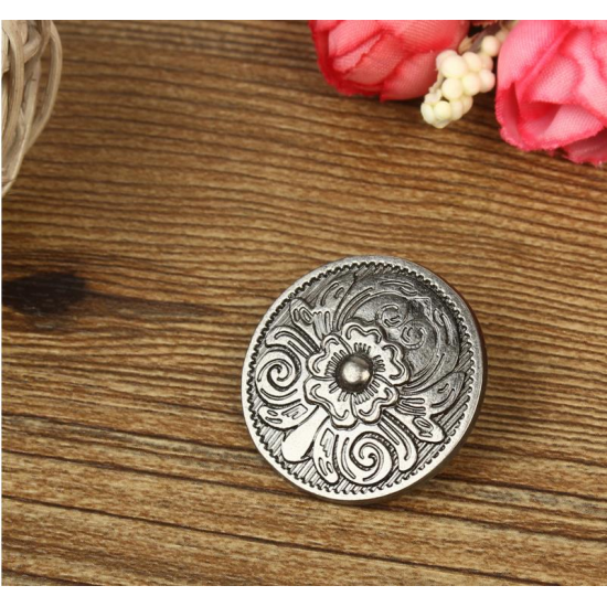 10Set DIY Leather Handbag Wallet Decoration with Antique Round Buttons and Sliver Rivets Hole Flower 10Set DIY Leather Handbag Wallet Decoration with Antique Round Buttons and Sliver Rivets Hole Flower