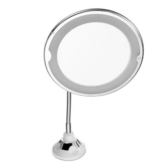 10X Magnifying Flexible LED Makeup Mirror Light 360° Rotary Super Suction Mirrors