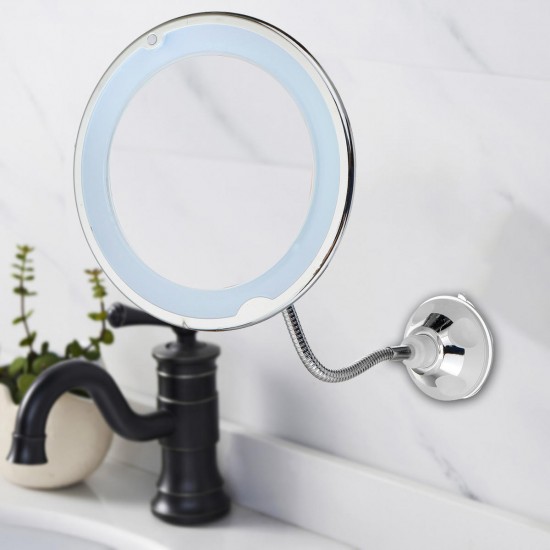 10X Magnifying Flexible LED Makeup Mirror Light 360° Rotary Super Suction Mirrors 10X Magnifying Flexible LED Makeup Mirror Light 360° Rotary Super Suction Mirrors