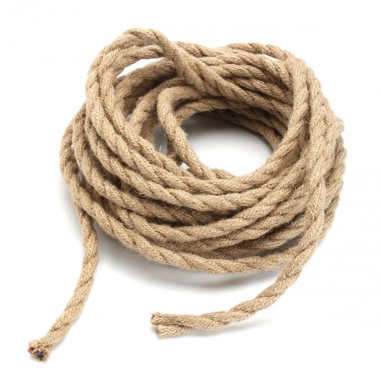10m 2x0.75mm Hemp Rope Power Cable Wire Wire Braided Fabric Twisted 10m 2x0.75mm Hemp Rope Power Cable Wire Wire Braided Fabric Twisted