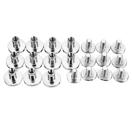 10pcs 8mm Sliver Chicago Screw Round Flat Head Stud Rivet Leather Decoration Bookbinding