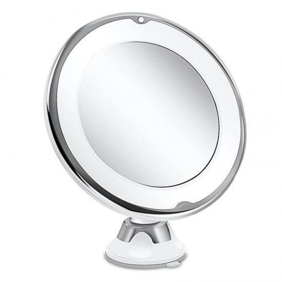 10x Magnifying Makeup Vanity Cosmetic Round Bathroom Mirrors with LED Light