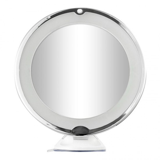 10x Magnifying Makeup Vanity Cosmetic Round Bathroom Mirrors with LED Light