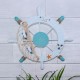 11'' Beach Wooden Boat Ship Steering Wheel Nautical Beach Fish Net Shell Decorations 11'' Beach Wooden Boat Ship Steering Wheel Nautical Beach Fish Net Shell Decorations