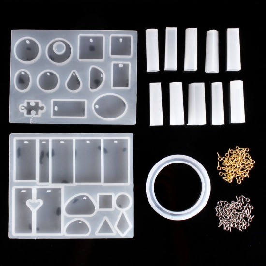 113Pcs/Set Crystal Epoxy Resin Silicone Pendant Casting Mould Kit Transparent Jewelry Making Mold for DIY Crafting Decor 113Pcs/Set Crystal Epoxy Resin Silicone Pendant Casting Mould Kit Transparent Jewelry Making Mold for DIY Crafting Decor