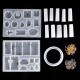 113Pcs/Set Crystal Epoxy Resin Silicone Pendant Casting Mould Kit Transparent Jewelry Making Mold for DIY Crafting Decor