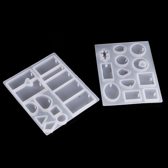 113Pcs/Set Crystal Epoxy Resin Silicone Pendant Casting Mould Kit Transparent Jewelry Making Mold for DIY Crafting Decor