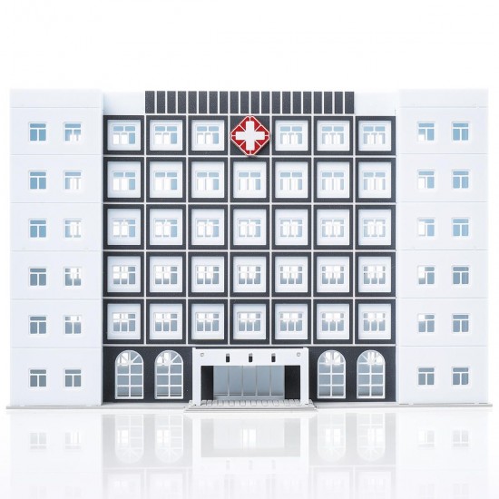 1/150 N Scale Hospital Buildings Model Office Skyscraper Assembled Plastic Parts 1/150 N Scale Hospital Buildings Model Office Skyscraper Assembled Plastic Parts