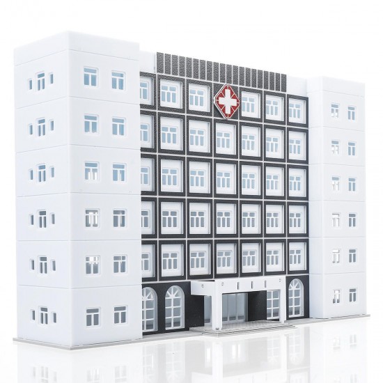 1/150 N Scale Hospital Buildings Model Office Skyscraper Assembled Plastic Parts 1/150 N Scale Hospital Buildings Model Office Skyscraper Assembled Plastic Parts