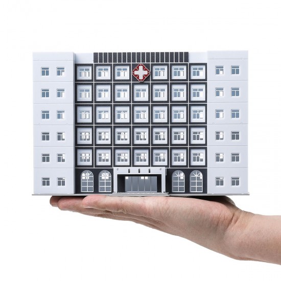 1/150 N Scale Hospital Buildings Model Office Skyscraper Assembled Plastic Parts 1/150 N Scale Hospital Buildings Model Office Skyscraper Assembled Plastic Parts