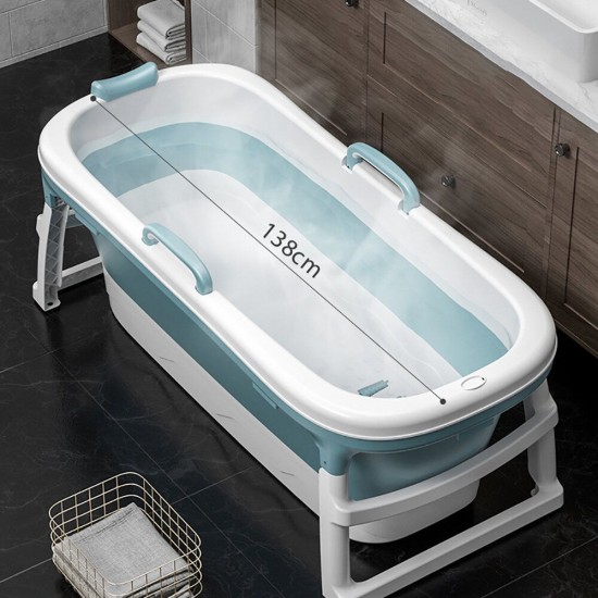 1.15/1.38m Large Thickened Bathtub Bath Barrel Adult Children's Folding Tub Basin Baby Swim Tub Sauna 2size