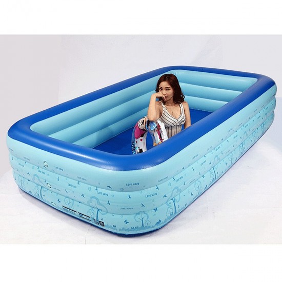 118'' Inflatable Swimming Pool Kids Children Adult Family Outdoor Water Play