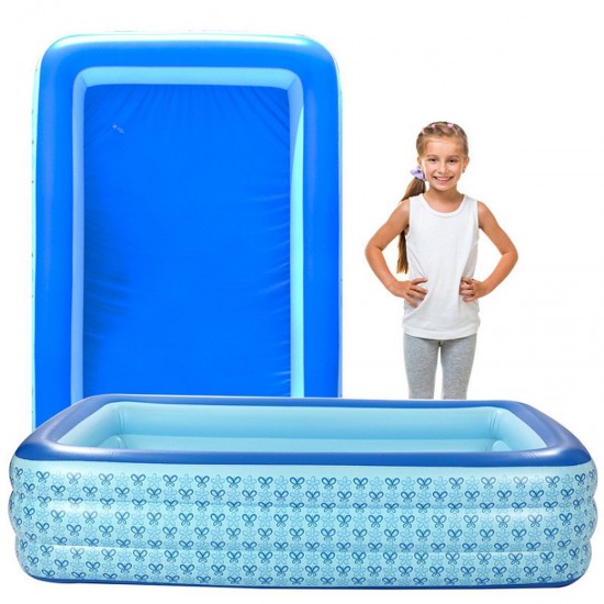 118'' Inflatable Swimming Pool Kids Children Adult Family Outdoor Water Play