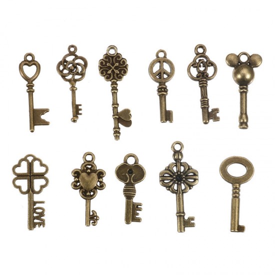 11pcs Mixed Antique Vtg old look Ornate Bronze Skeleton Keys Lot Pendant Fancy Heart Decorations 11pcs Mixed Antique Vtg old look Ornate Bronze Skeleton Keys Lot Pendant Fancy Heart Decorations